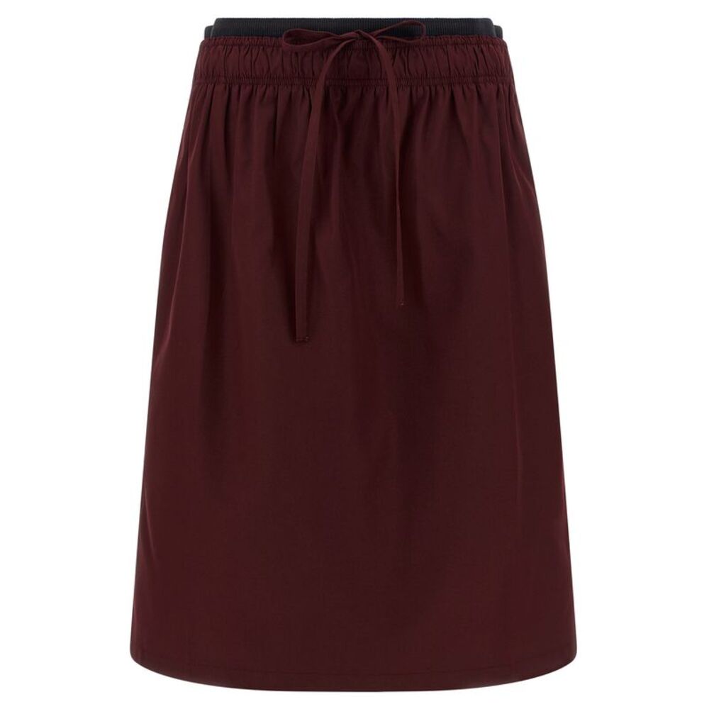 Prada Bordeaux Polyester Midi Women's Skirt